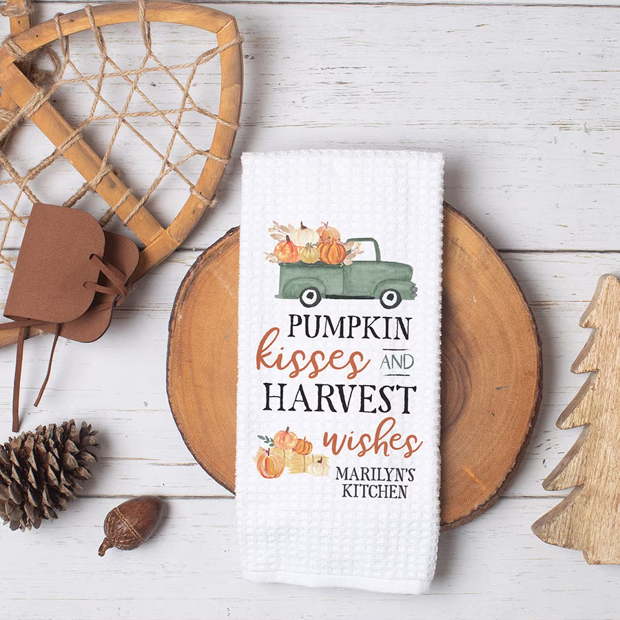Personalized Fall Towel | Kitchen Decor Seasonal