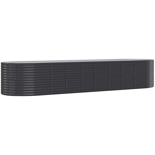 Garden Planter Powder-coated Steel 396x100x68 cm Anthracite Vidaxl Anthracite