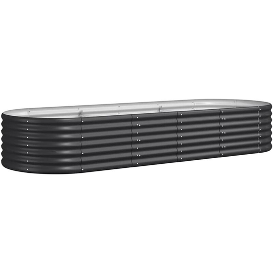 Garden Planter Powder-coated Steel 224x80x36 cm Anthracite Vidaxl Anthracite
