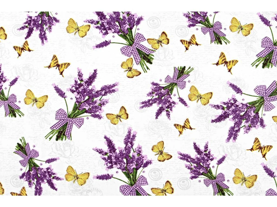 Lavender Cotton Fabric, Flowers Fabric By The Yard, Provence Fabric, Lavender Bunches Fabric, Floral Fabric, Baby Fabric, Flower Printed Cotton