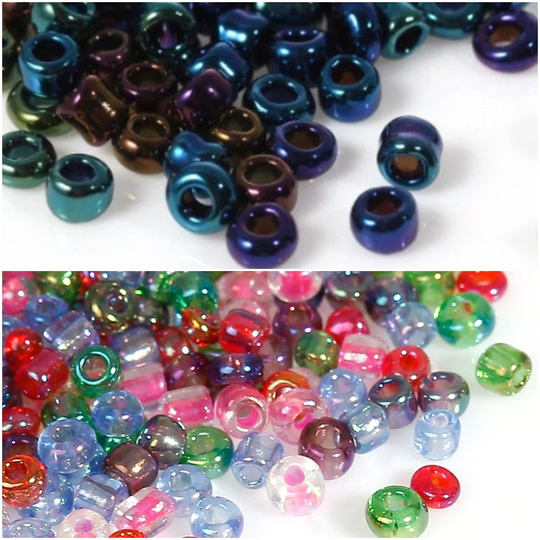 Czech Seed Beads, 2mm Rainbow Metallic Small Tiny Glass