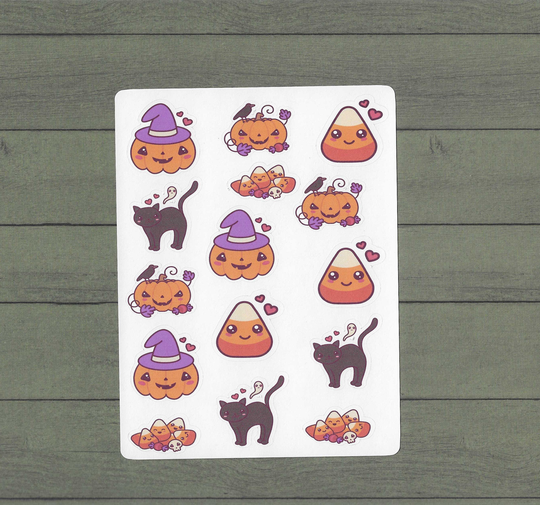 Halloween Stickers, Kawaii Kiss Cut Calendar Seasonal Stickers