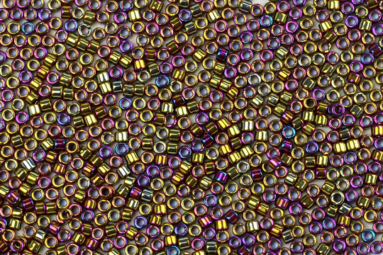Size 11/0 Delica Metallic Pink & Gold Seed Beads, 5G Tiny Beads For Jewellery Making, Embroidery, Bead Weaving