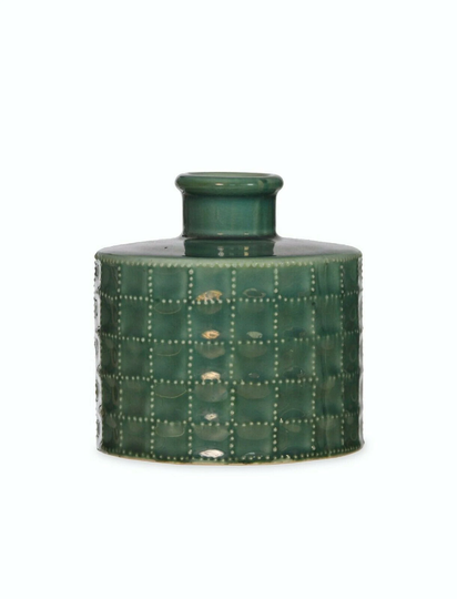 Foliage Sage Green Sorrento Bottle, Retro Italian Chunky Ceramic Bud Stem Vase - Rustic Bottle -Indoor House