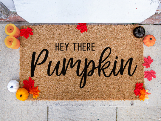 Hey There Pumpkin - Seasonal Welcome Doormat Autumn Mat Fall Decor Home Housewarming Gift Halloween