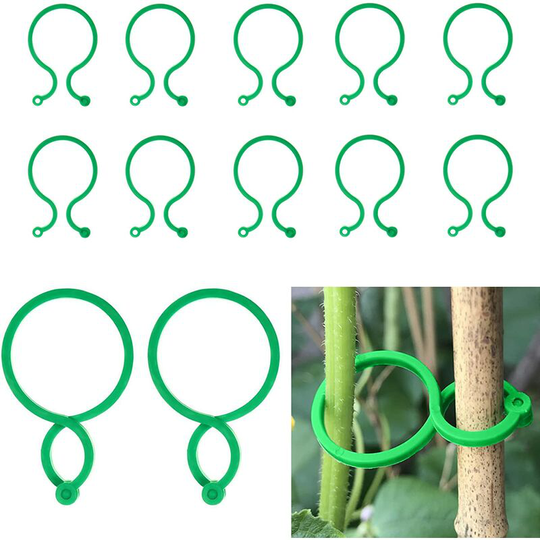 Garden Plant Ties Plant Support Clips with Clasp,50 Pieces Reusable Plastic Tomato Clip Clamps, Twisty Durable Orchid Stake Support Plant