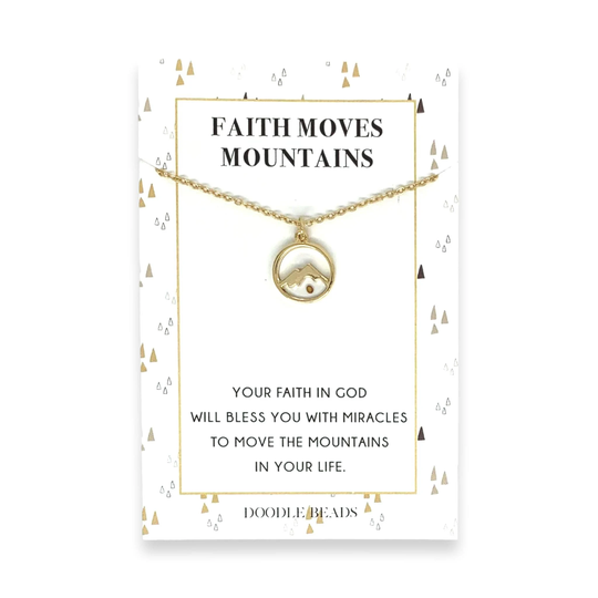 Faith Moves Mountains, Mustard Seed Mountain Necklace, Gift For Women, Silver Or Gold Dainty Necklace With Mustard Seed