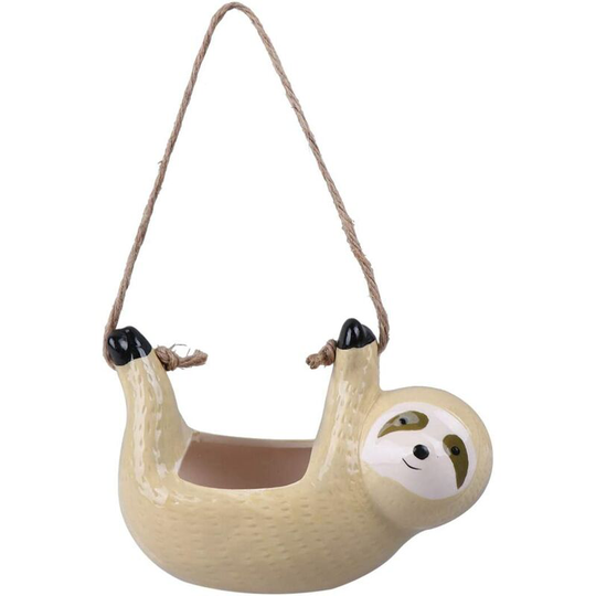 Modou - Ceramic Hanging Flower Pot Yellow Lazy Flower Pot Indoor Outdoor Empty Decorative Planter For Office Home Garden