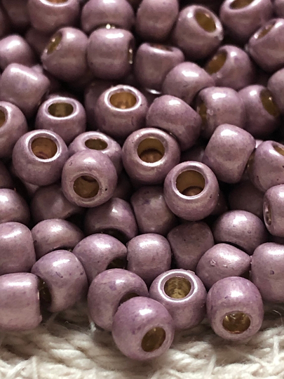 New Toho Round Seed Beads, 6/0, Permafinish - Galvanized Matte Lavender, | Tr-06-Pf554F, Qty 20 Grams, 4mm Beads