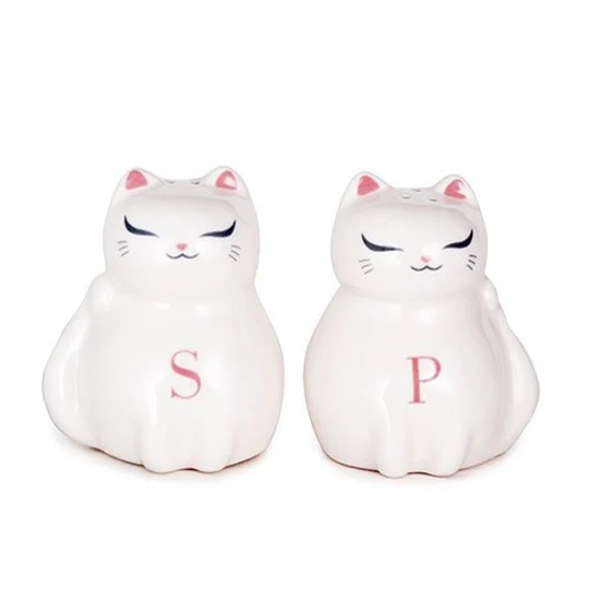 Cat Themed Ceramic Salt & Pepper Shakers