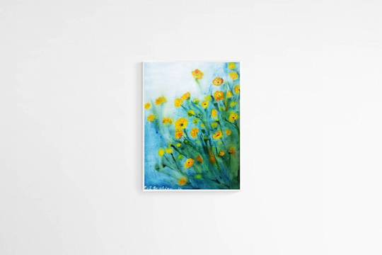 Field Bouquet Flower Print, Abstract Watercolor Flowers, Garden Floral Painting, Vintage Style Art, Flowers Wall Decor
