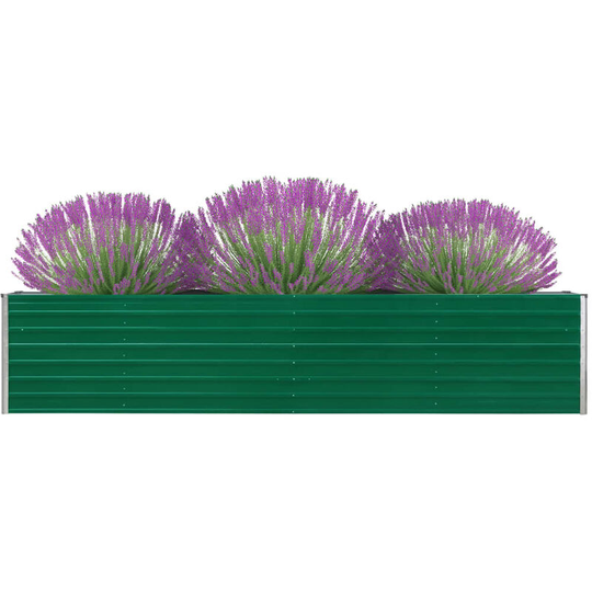 Garden Planter Galvanised Steel 320x80x45 cm Green VDTD30200 - Topdeal