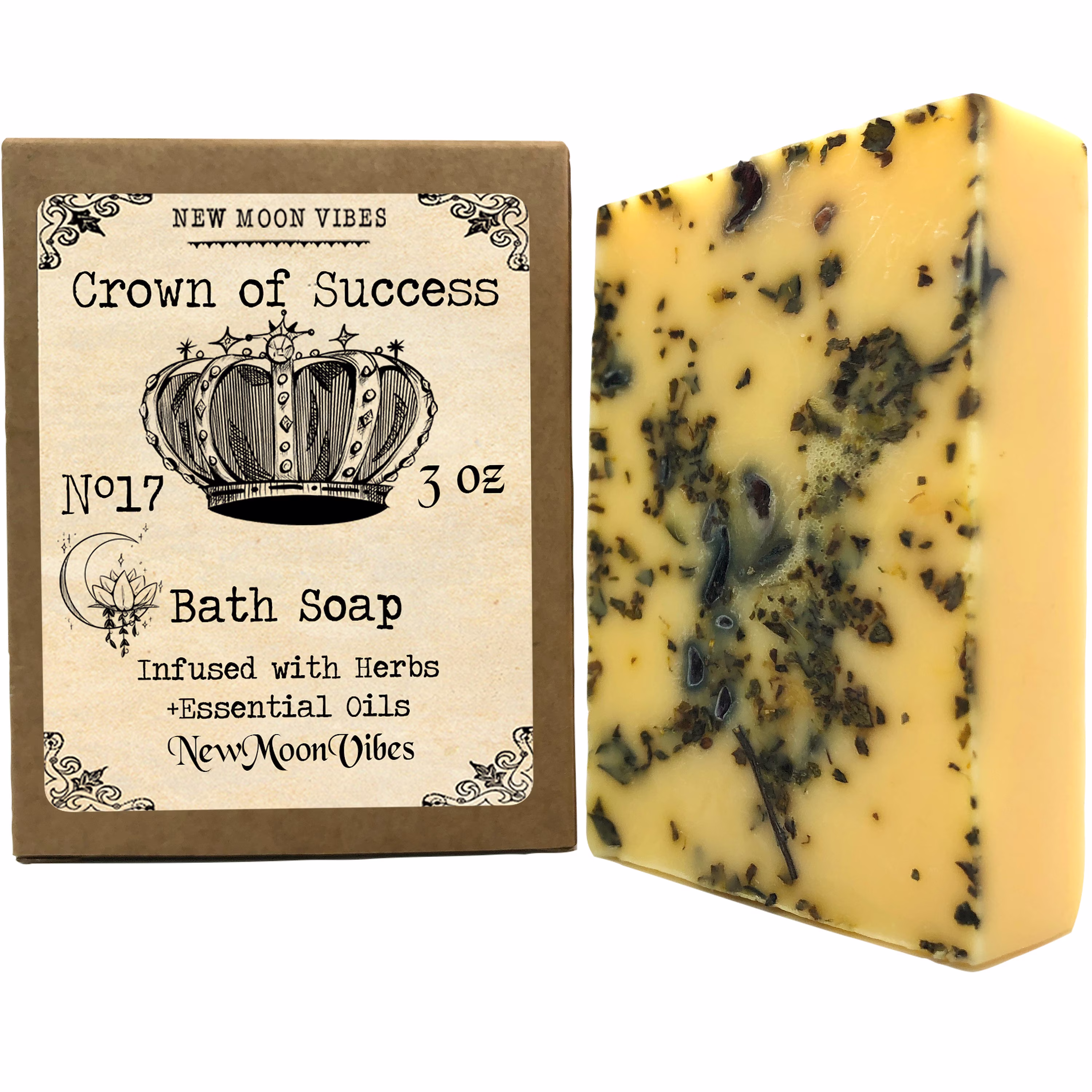 Crown Of Success Money Love Spell Wicca Soap Bar Herbal Ritual Bath Eliminate Blockage Remove Obstacles Clear Path Invoke