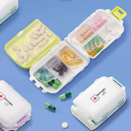 Folded Pill Case, High-Capacity Box, Portable Case, Organizer Cute, Case Travely, For Purse, Medicine Box