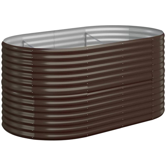Garden Planter Powder-coated Steel 152x80x68 cm Brown Vidaxl Brown