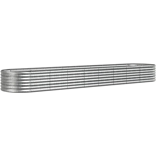 Garden Planter Powder-coated Steel 368x80x36 cm Silver Vidaxl Silver