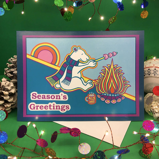 Festive Polar Bear Seasons Greetings Card