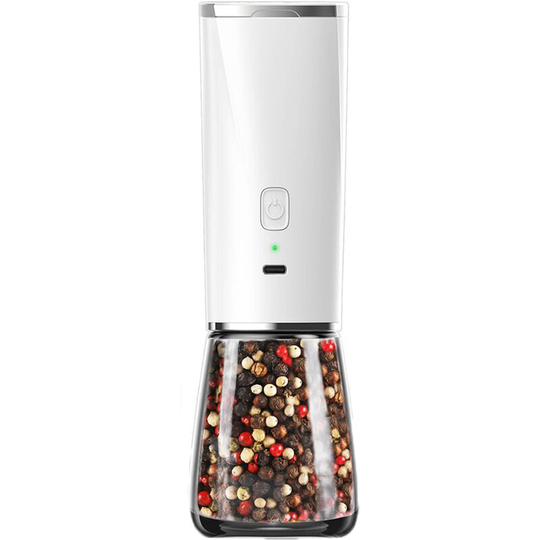 Fvbjd - Electric Salt and Pepper Grinder Set - Pack of 2-Automatic Rechargeable Mills-Adjustable Ceramic Grind Upgrade Charging White [1 Pack]