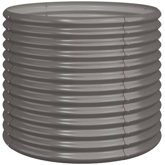Garden Planter Powder-coated Steel 80x80x68 cm Grey Vidaxl Grey
