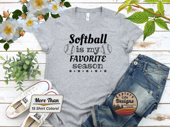 Softball Is My Favorite Season Shirt, Mom Season, Cute Tees, Gifts