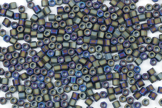 Size 8/0 Matte Petrol Hexagon Seed Beads, 10G Copper Beads For Jewellery Making, Embroidery & Bead Weaving