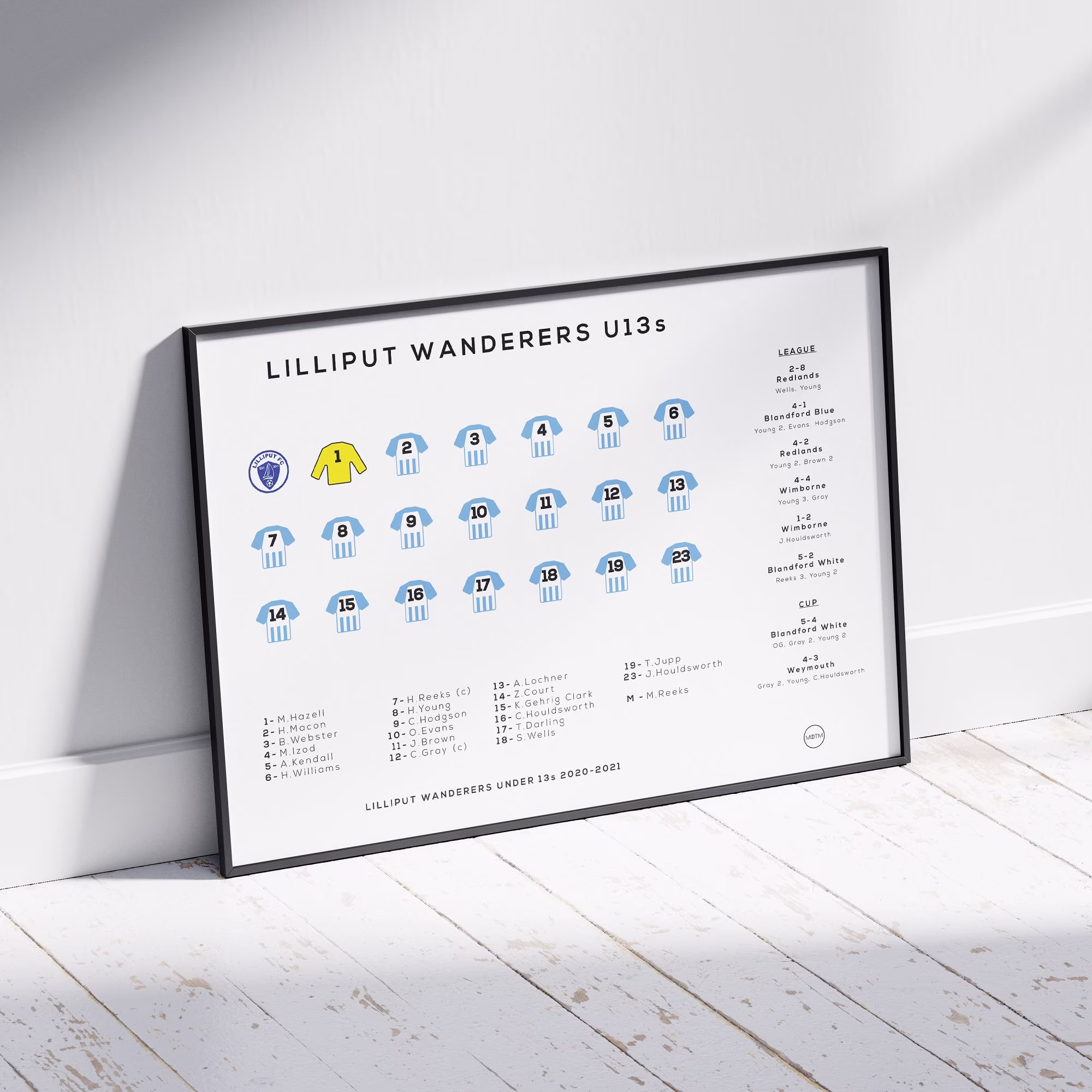 Personalised Football Team Season Print | Custom Gift Create Your Own Poster