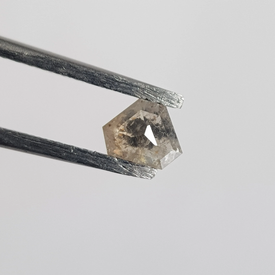 0.47Ctw/5.7mm Fancy Shield Shaped Clear Grey Salt & Pepper Rose Cut Diamond Loose, Natural Loose Ring, Dds734/9