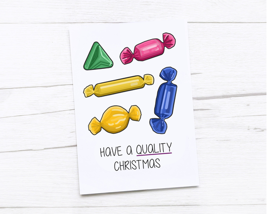 Happy Christmas Card | Merry Chocolates Quality Streets