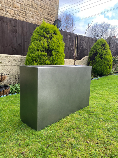 Grey/Silver Tall Aluminium Garden Planter
