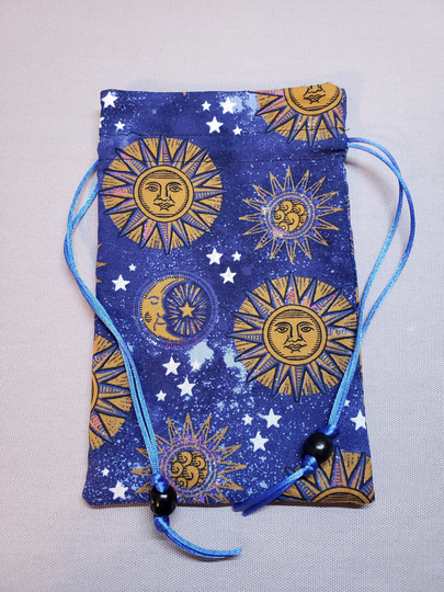 Medium Tarot Bag With Ruffle - Blue Astrology