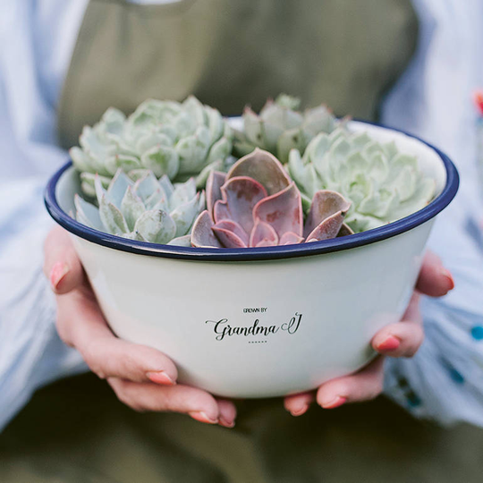 Personalised Enamel Planter