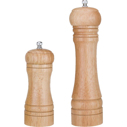 Salt and Pepper Grinders, Oak Wooden Salt and Pepper Mills Shakers Ceramic Rotor 1pcs oak primary color 5 inches + 1pcs oak primary color 8 inches