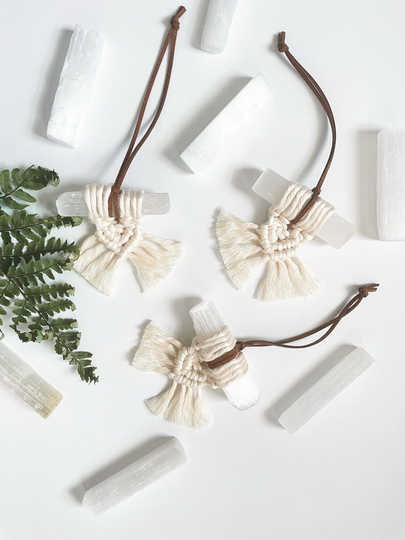 Selenite Charm/Boho Car Accessory Room Healing Small