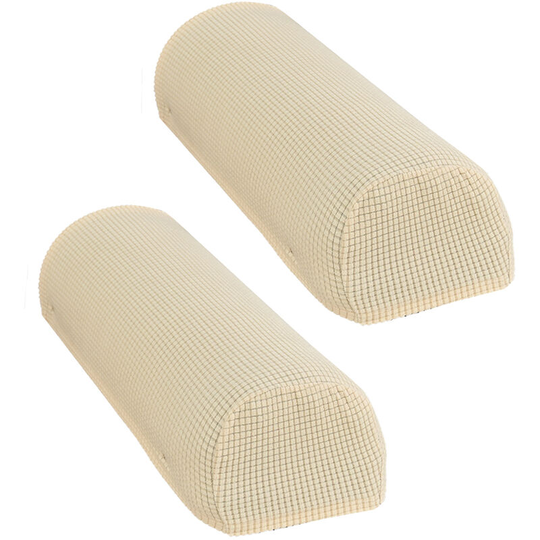 A pair of Sofa Armrest Cover Household Polar Fleece Removable And Washable Sofa Elastic Protective Cover Non Slip Four Seasons Universal,Beige - Beige