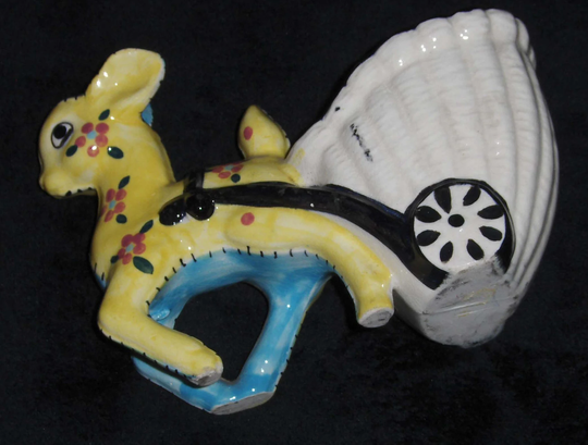 Vtg Deer Cart Fawn Garden Planter Trimont Ware Japan Figurine Porcelain Ceramic