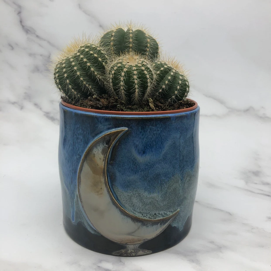 Blue Moon Planter, Ceramic Plant Pot - Made To Order