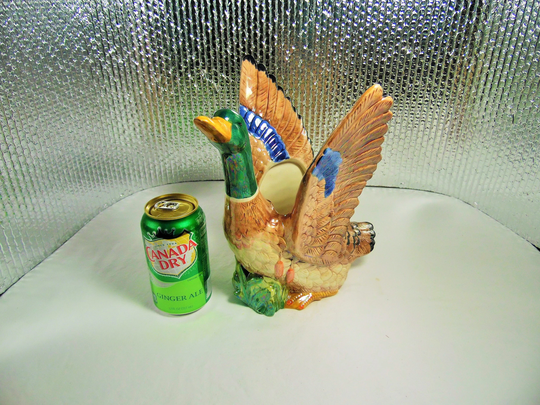 Mallard Duck Planter Large Wings Spread Luster Finish Vintage