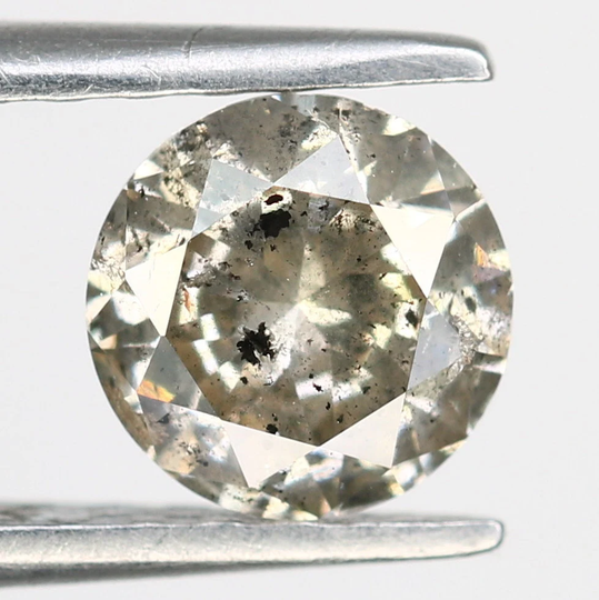 0.82 Ct 6 Mm Round Salt & Pepper Diamond