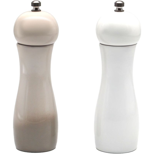 Manual pepper grinder flower pepper seasoning bottle black pepper grinder kitchen supplies White + Gradient Grinder