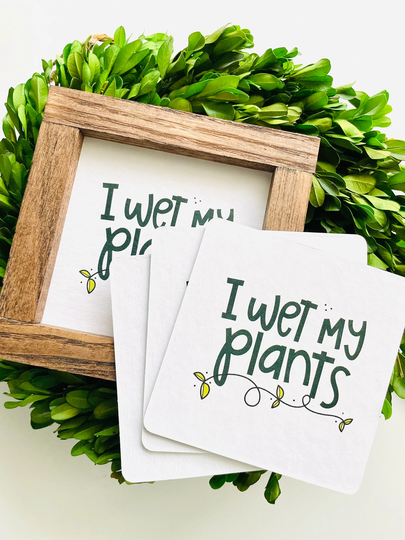 I Wet My Plants Tile, Interchangeable Decor Sign, Tiered Tray, Seasonal Home Decor, Plant Lover, Love Plants, Home