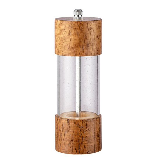 Fvbjd - Premium Acrylic Salt and Pepper Grinder Set, Manual Salt and Pepper Mills- Wooden Shakers 6 inch bubble bag packaging