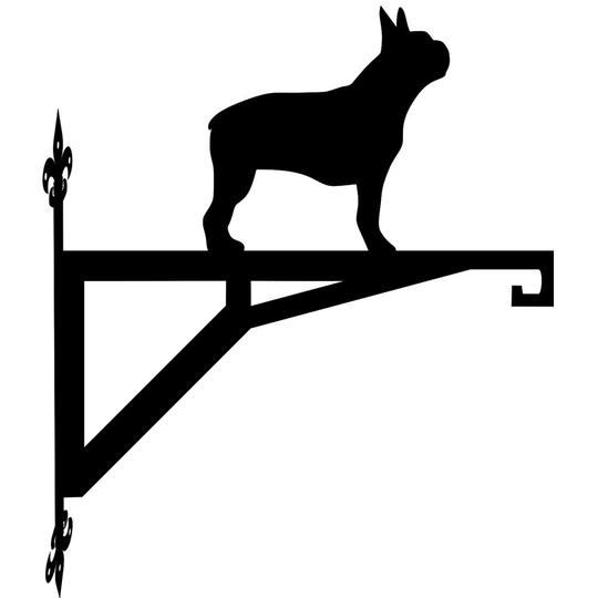 Boston Terrier Standing Modern Contemporary Hanging Bracket