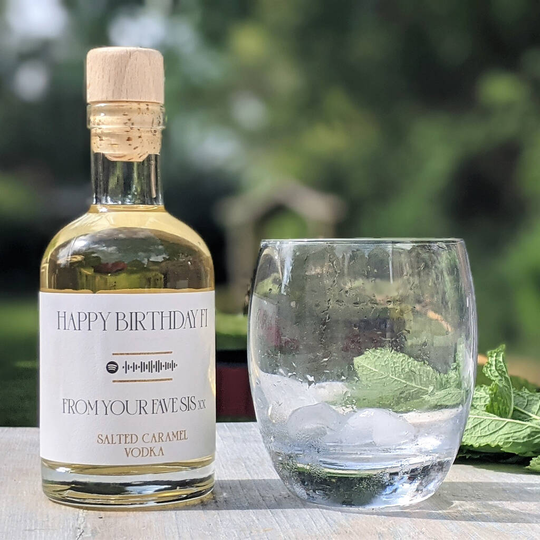 Personalised Salted Caramel Vodka With Music