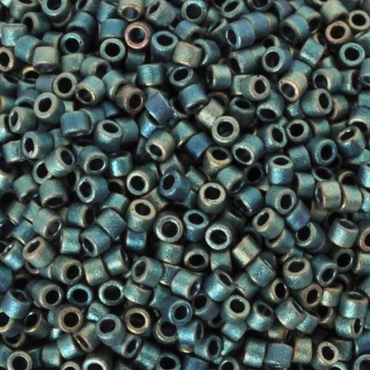 Seed Beads-11/0 Delica-324 Matte Metallic Green Iris-Miyuki-7 Grams