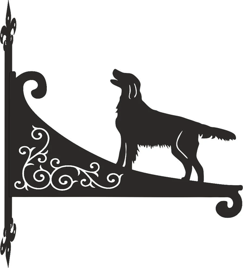 Flat Coated Retriever Scroll Hanging Bracket