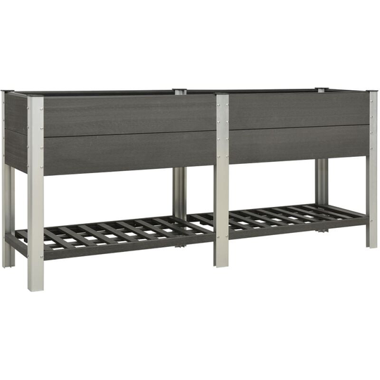 Vidaxl - Garden Raised Bed with Shelf 200x50x90 cm wpc Grey Grey