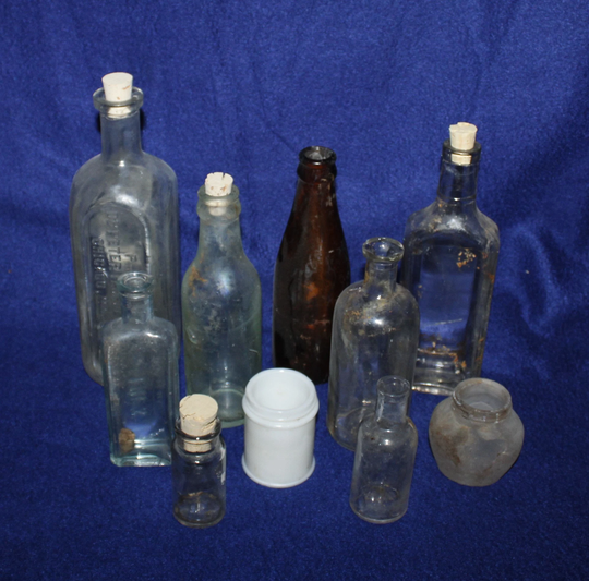 Antique Bottle Lot Corked Apothecary Bottles