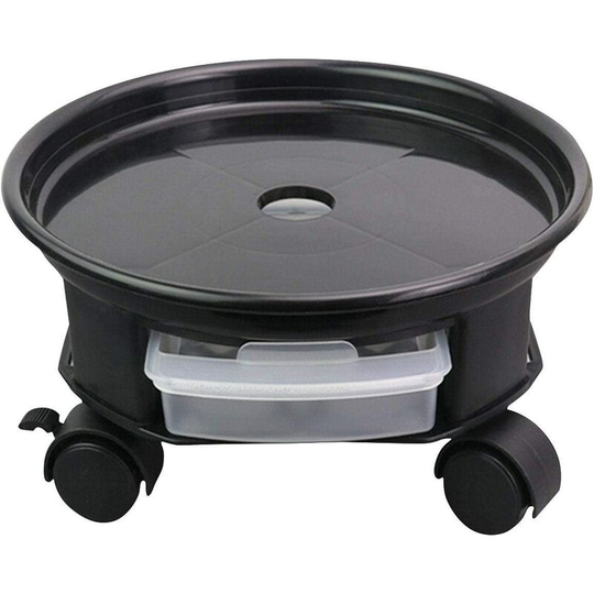 Modou - Plant Carrier - Round Wheeled Planter Stand with Universal Wheel, Wheeled Stand, Pot Disc Wheels for Transporting Mobile Planters - Black