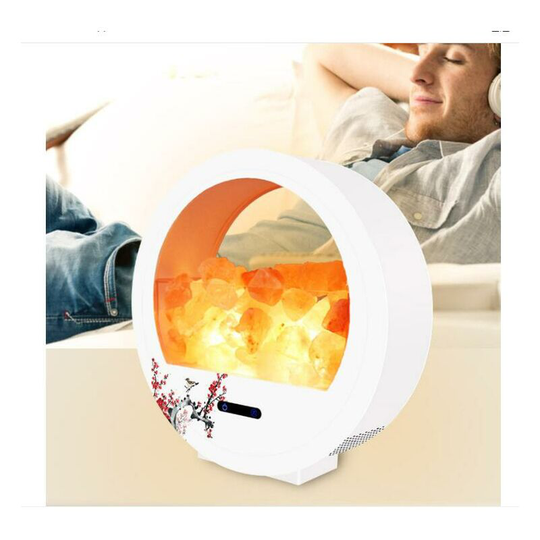 Crystal Light Salt Bluetooth Speaker, Natural Healing Therapy, Adjustable Brightness, Large Light Salt with Bluetooth Speaker, Perfect for Home Decor