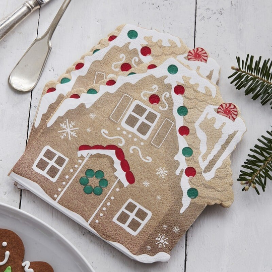 Gingerbread Merry Christmas Napkins Tissue Paper, Party Decorations Seasonal Gifts